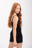 Girls Amelia Tank Dress With Pearls